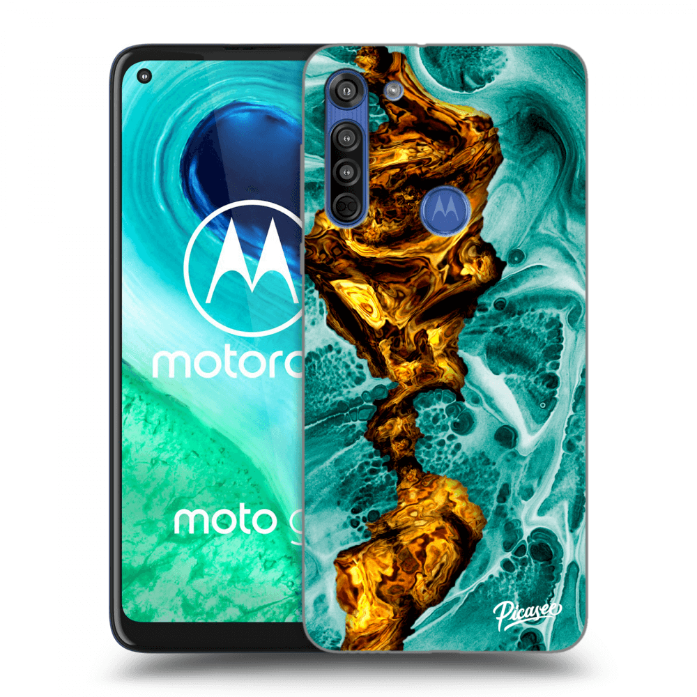 Picasee silikonový průhledný obal pro Motorola Moto G8 - Goldsky
