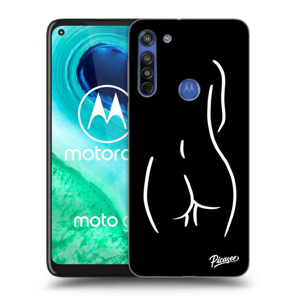 Picasee silikonový černý obal pro Motorola Moto G8 - Svlečená Bílá
