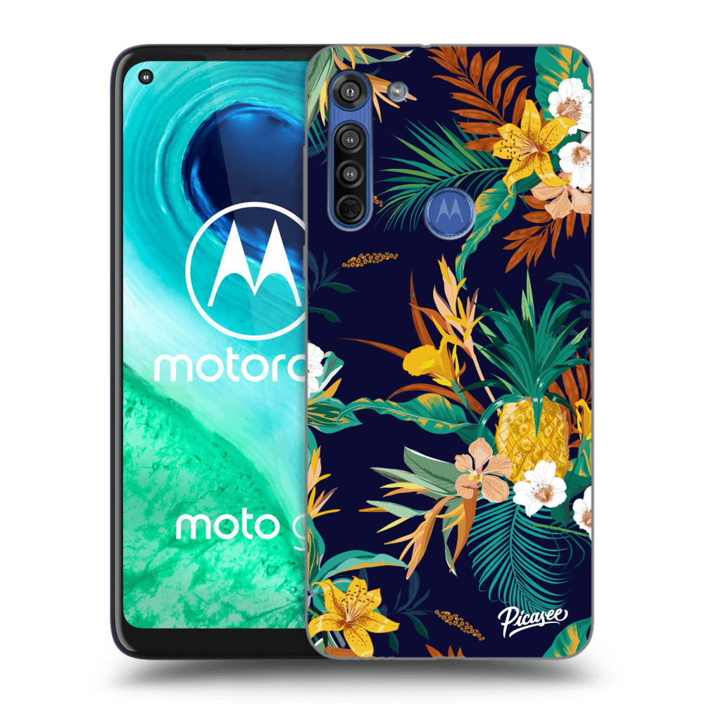 Picasee silikonový průhledný obal pro Motorola Moto G8 - Pineapple Color