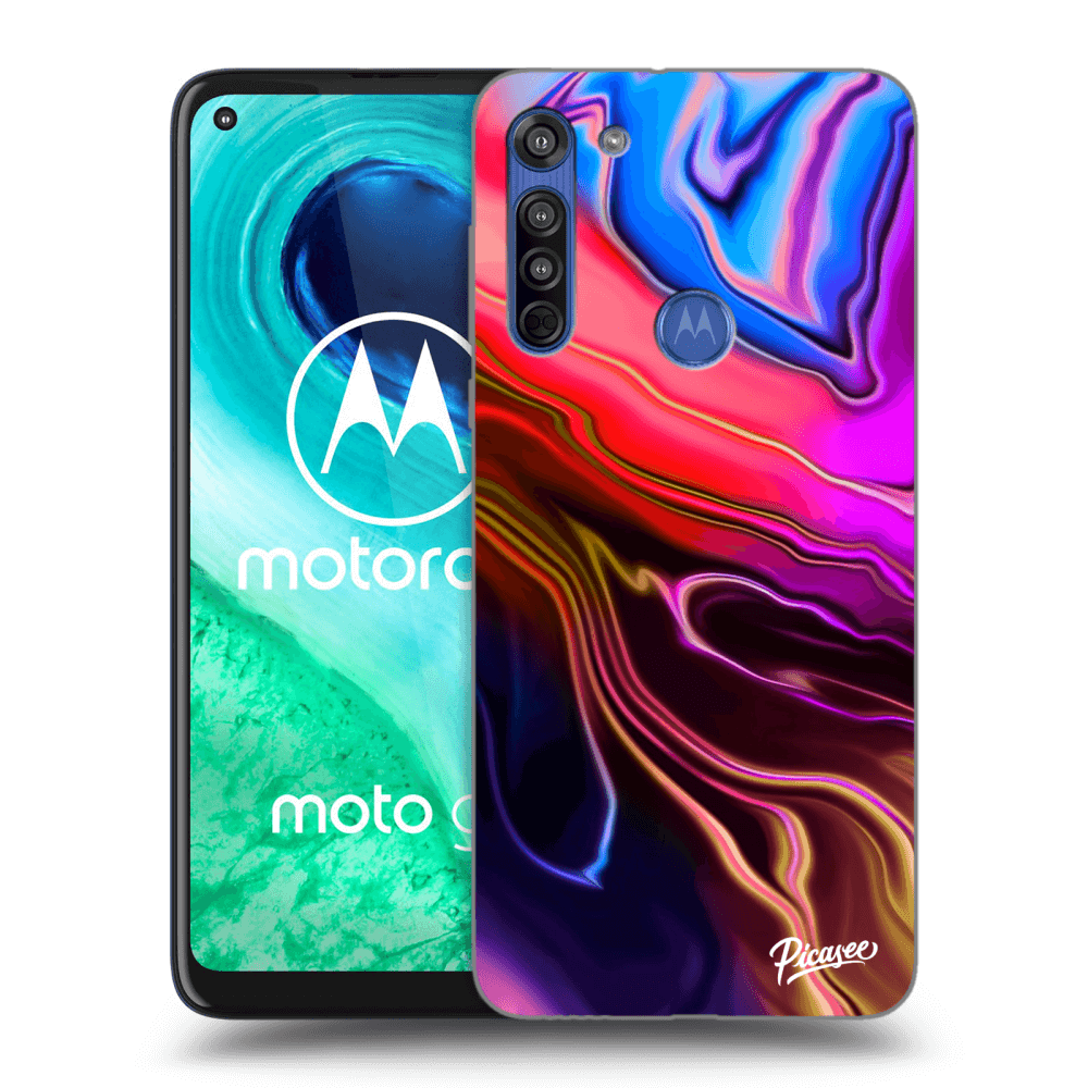 Picasee silikonový černý obal pro Motorola Moto G8 - Electric