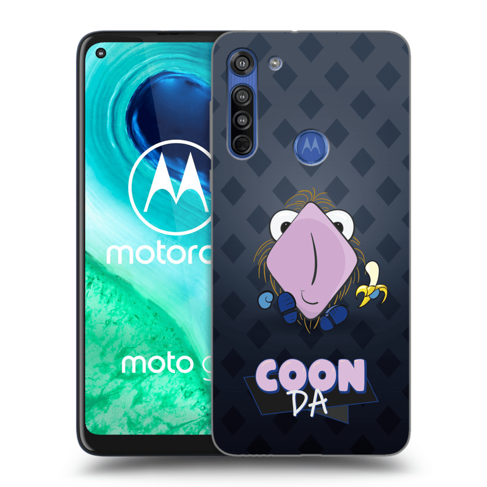 Picasee silikonový průhledný obal pro Motorola Moto G8 - COONDA chlupatka - tmavá