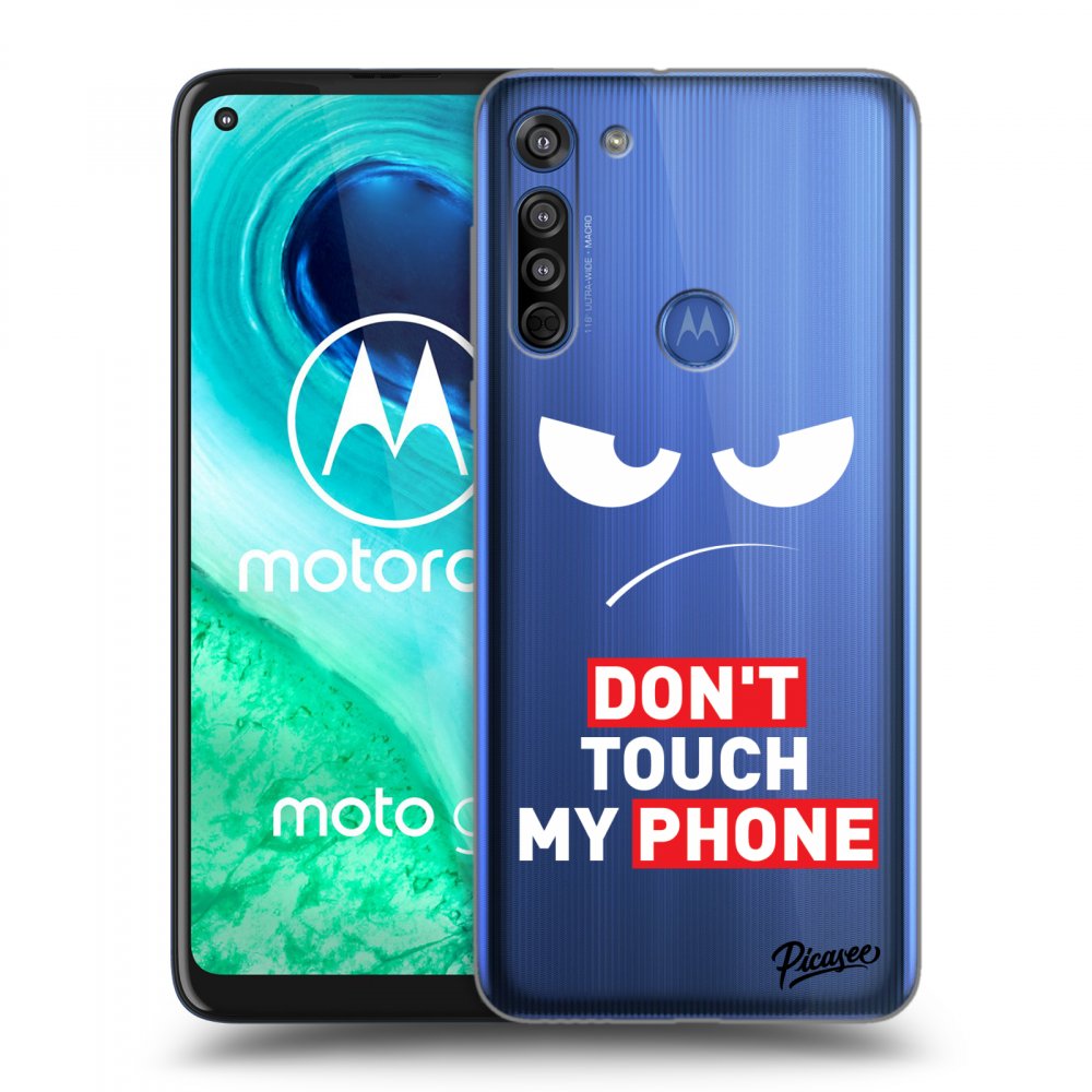 Picasee silikonový průhledný obal pro Motorola Moto G8 - Angry Eyes - Transparent