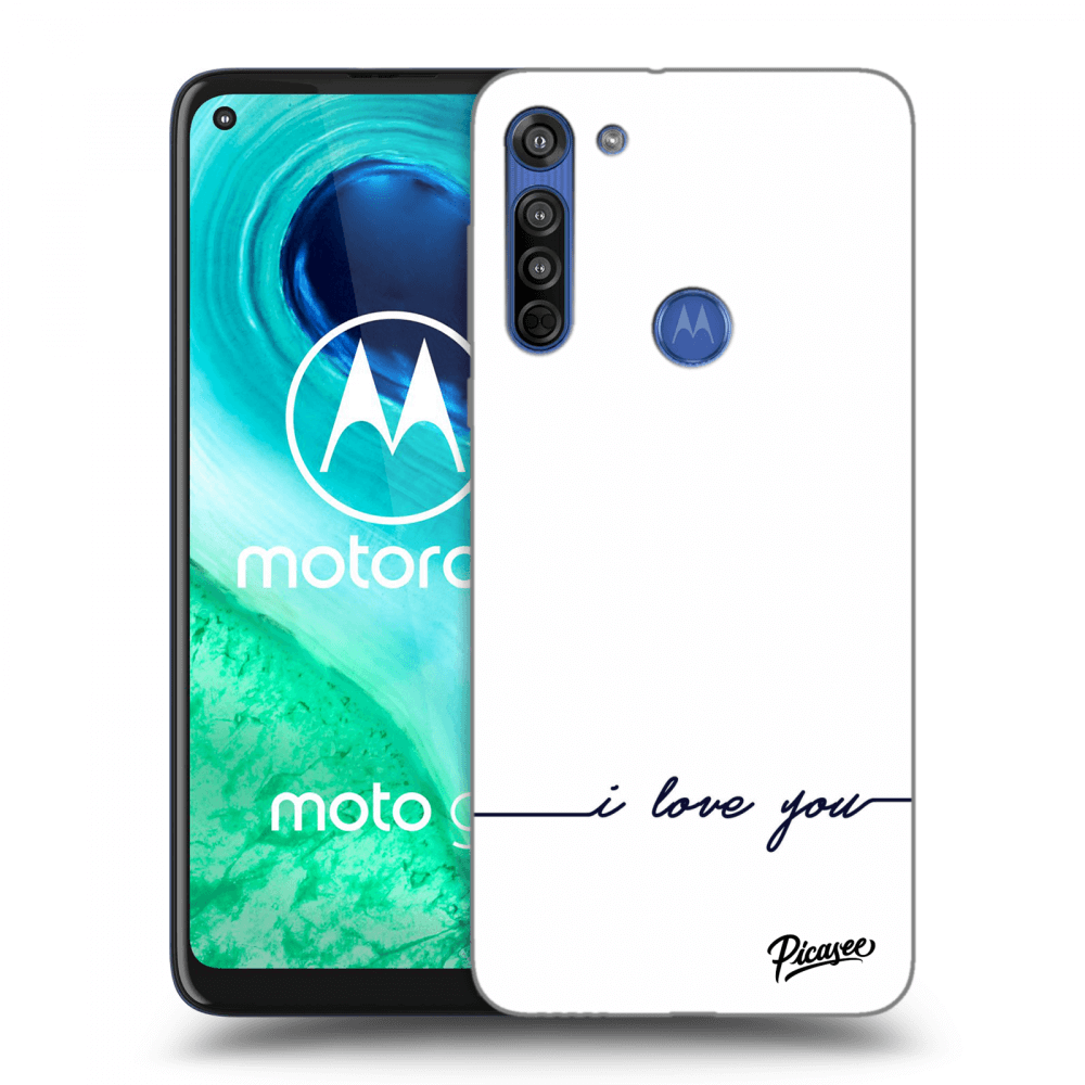 Picasee silikonový průhledný obal pro Motorola Moto G8 - I love you