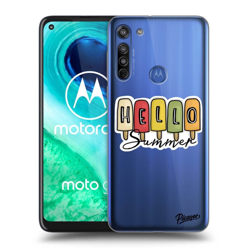 Picasee silikonový průhledný obal pro Motorola Moto G8 - Ice Cream