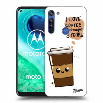 Picasee silikonový průhledný obal pro Motorola Moto G8 - Cute coffee