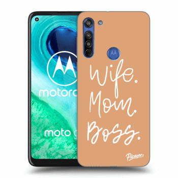 Picasee silikonový průhledný obal pro Motorola Moto G8 - Boss Mama