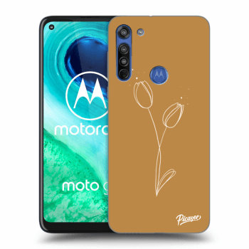 Picasee silikonový černý obal pro Motorola Moto G8 - Tulips