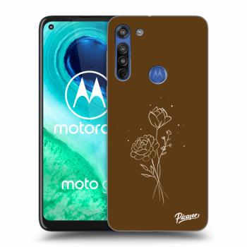 Obal pro Motorola Moto G8 - Brown flowers