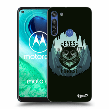 Picasee silikonový černý obal pro Motorola Moto G8 - Forest owl