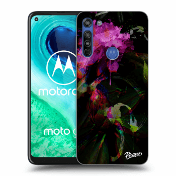 Picasee silikonový černý obal pro Motorola Moto G8 - Peony Color