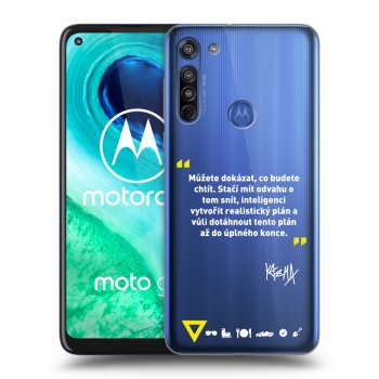 Picasee silikonový průhledný obal pro Motorola Moto G8 - Kazma - MŮŽETE DOKÁZAT, CO BUDETE CHTÍT