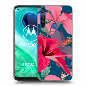 Picasee silikonový průhledný obal pro Motorola Moto G8 - Hibiscus
