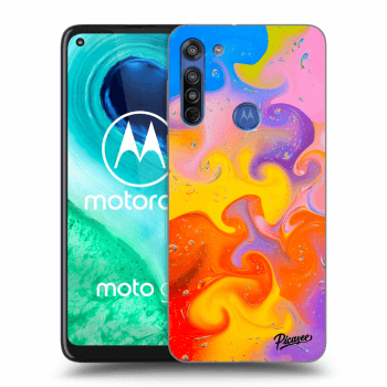 Picasee silikonový průhledný obal pro Motorola Moto G8 - Bubbles