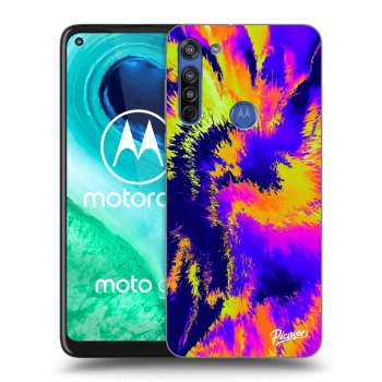 Picasee silikonový průhledný obal pro Motorola Moto G8 - Burn