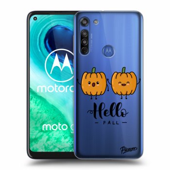 Picasee silikonový průhledný obal pro Motorola Moto G8 - Hallo Fall