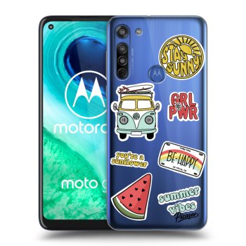 Picasee silikonový průhledný obal pro Motorola Moto G8 - Summer