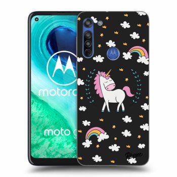 Picasee silikonový černý obal pro Motorola Moto G8 - Unicorn star heaven