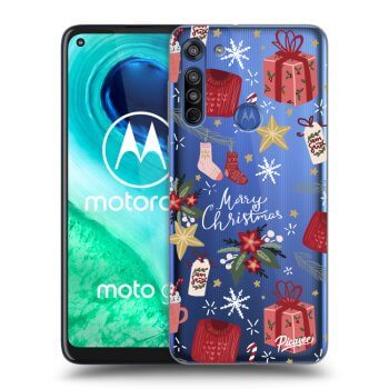 Picasee silikonový průhledný obal pro Motorola Moto G8 - Christmas