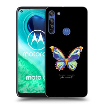 Picasee silikonový průhledný obal pro Motorola Moto G8 - Diamanty Black