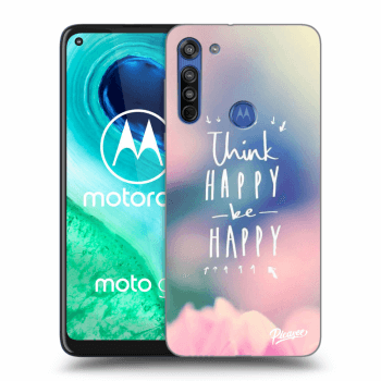 Picasee silikonový černý obal pro Motorola Moto G8 - Think happy be happy