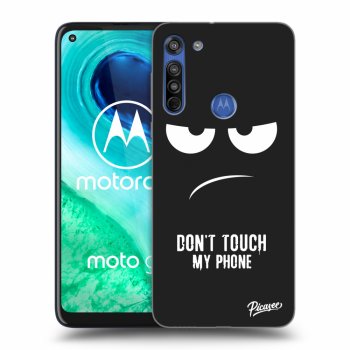 Picasee silikonový černý obal pro Motorola Moto G8 - Don't Touch My Phone