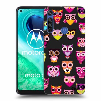 Picasee silikonový černý obal pro Motorola Moto G8 - Owls
