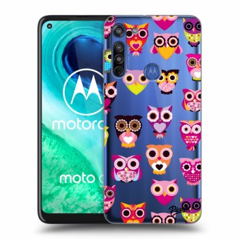 Picasee silikonový průhledný obal pro Motorola Moto G8 - Owls