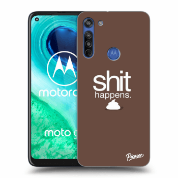 Picasee silikonový průhledný obal pro Motorola Moto G8 - Shit happens