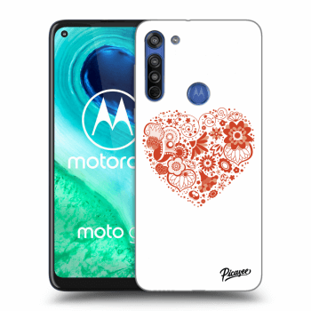 Picasee silikonový průhledný obal pro Motorola Moto G8 - Big heart