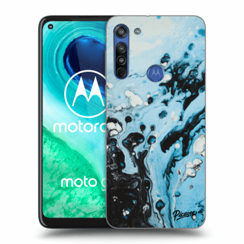 Picasee silikonový průhledný obal pro Motorola Moto G8 - Organic blue