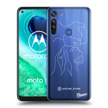Picasee silikonový průhledný obal pro Motorola Moto G8 - Forehead kiss White