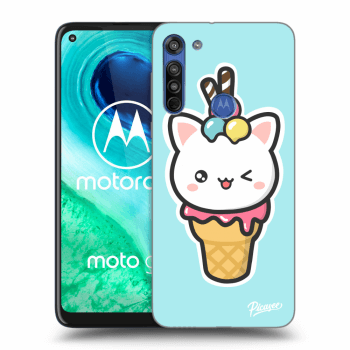 Picasee silikonový černý obal pro Motorola Moto G8 - Ice Cream Cat