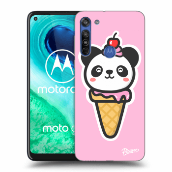 Picasee silikonový průhledný obal pro Motorola Moto G8 - Ice Cream Panda