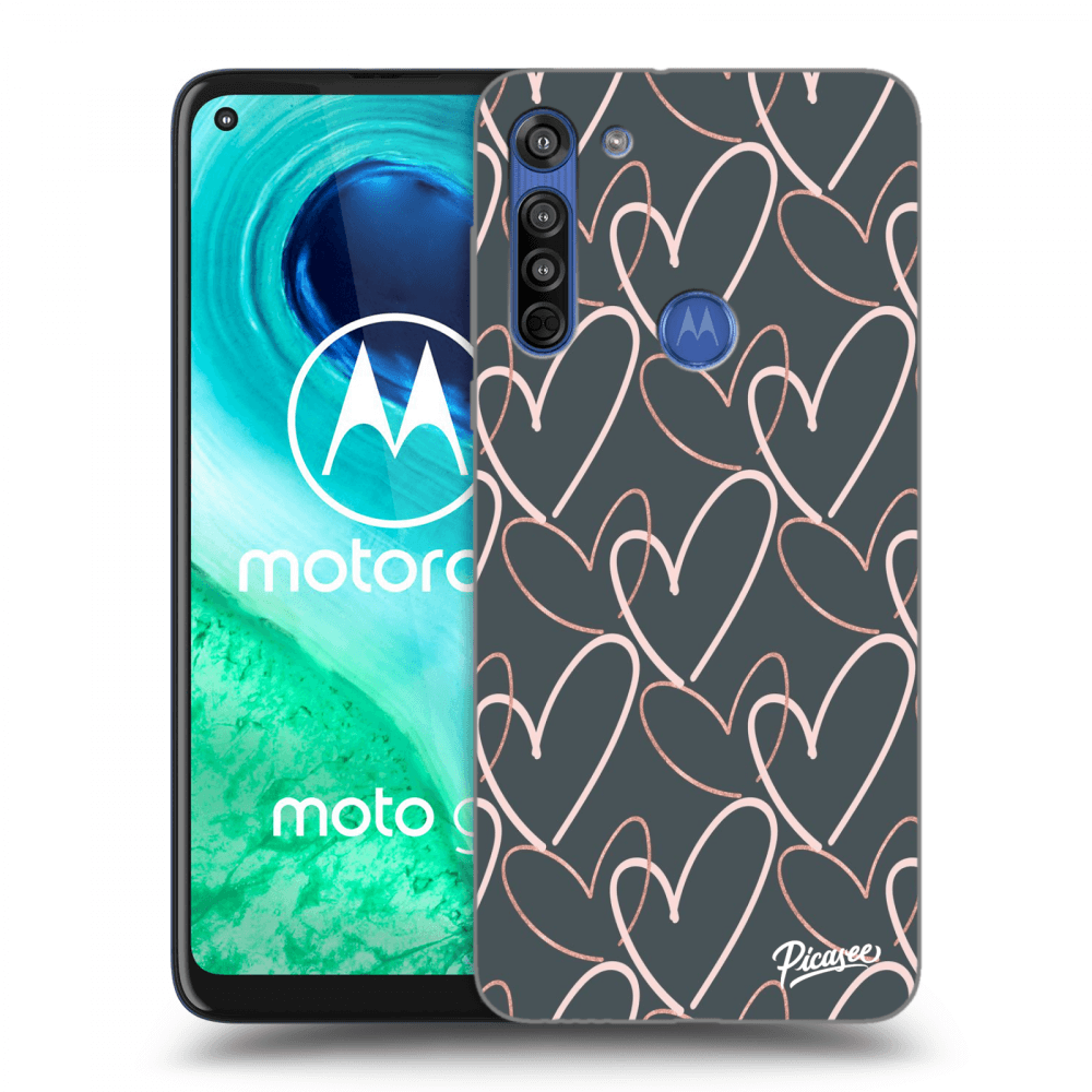 Picasee silikonový černý obal pro Motorola Moto G8 - Lots of love