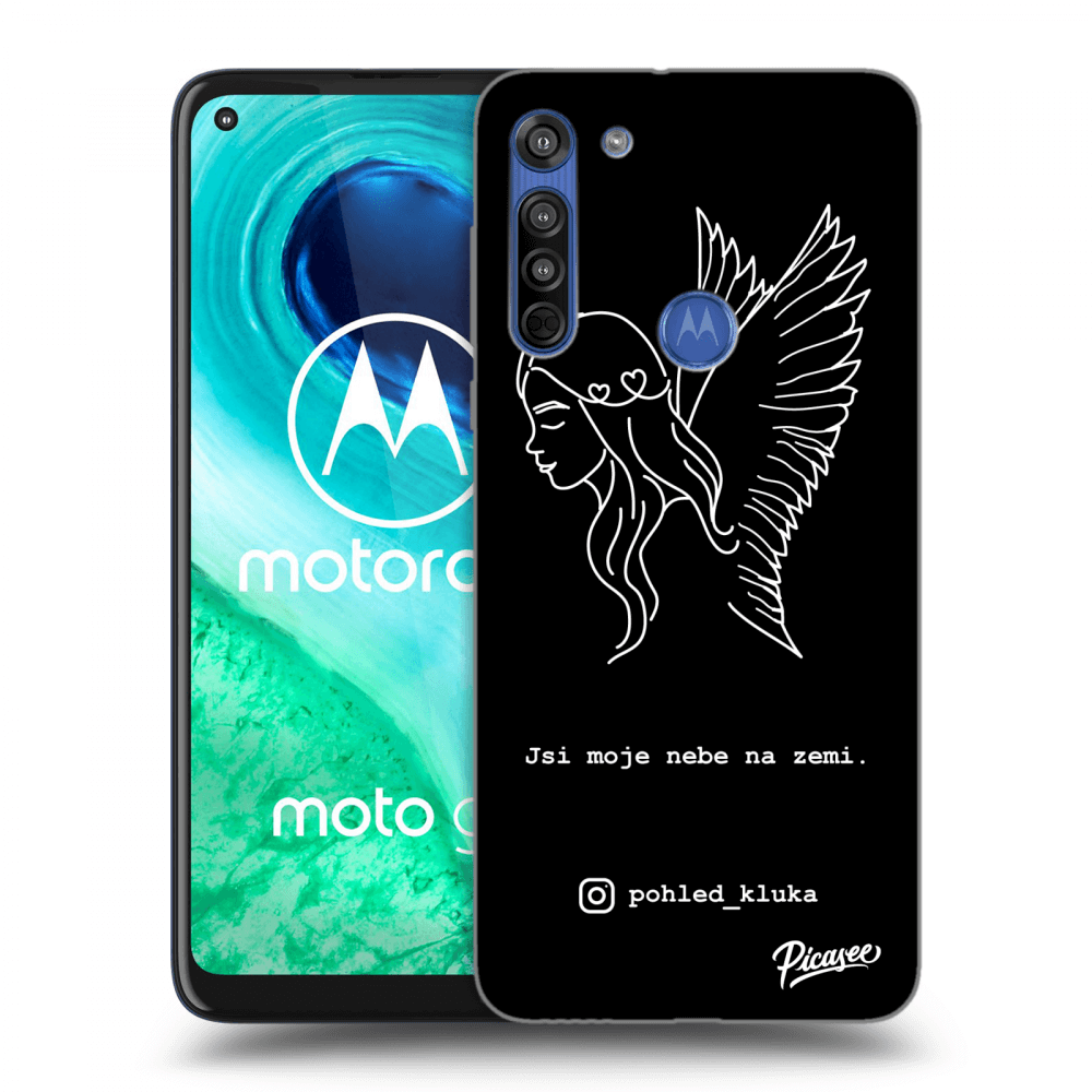 Picasee silikonový černý obal pro Motorola Moto G8 - Heaven White