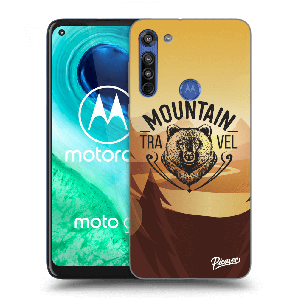 Picasee silikonový černý obal pro Motorola Moto G8 - Mountain bear