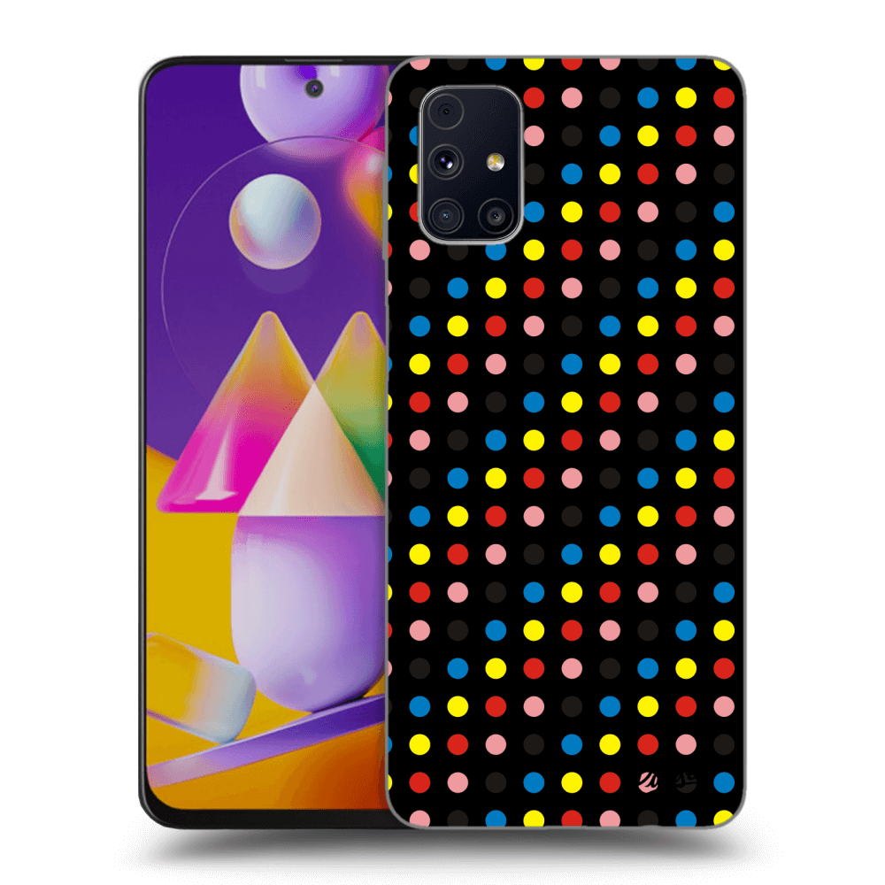 Picasee silikonový černý obal pro Samsung Galaxy M31s - Colorful dots
