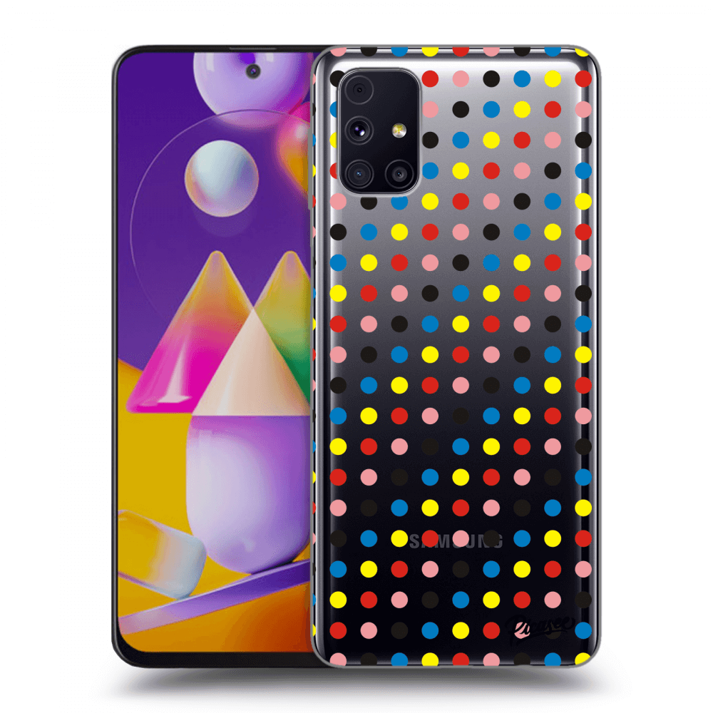 Picasee silikonový průhledný obal pro Samsung Galaxy M31s - Colorful dots