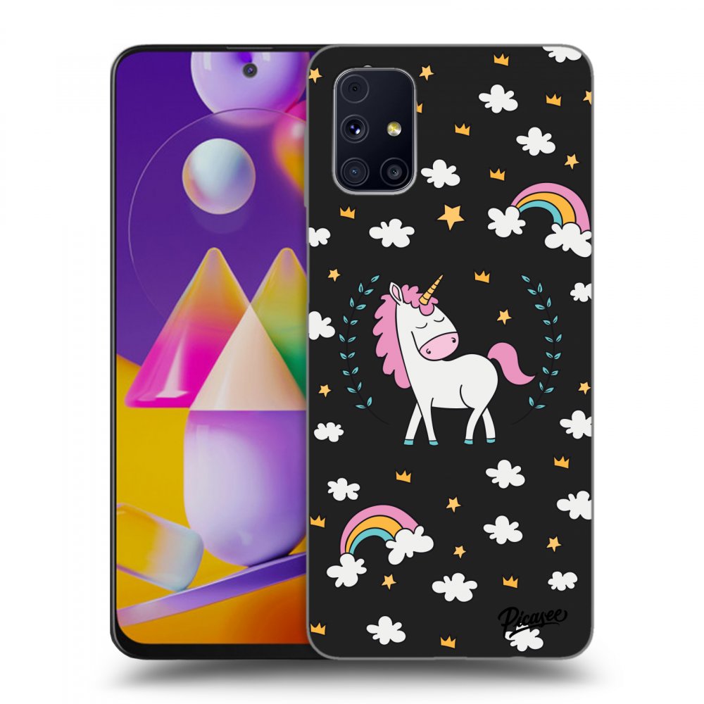 Picasee silikonový černý obal pro Samsung Galaxy M31s - Unicorn star heaven