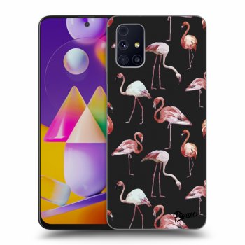Picasee silikonový černý obal pro Samsung Galaxy M31s - Flamingos