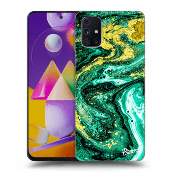 Picasee silikonový černý obal pro Samsung Galaxy M31s - Green Gold