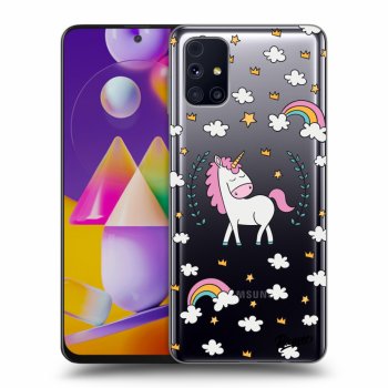 Picasee silikonový průhledný obal pro Samsung Galaxy M31s - Unicorn star heaven