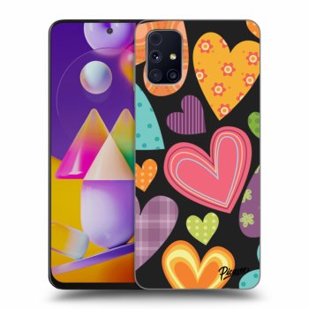 Picasee silikonový černý obal pro Samsung Galaxy M31s - Colored heart
