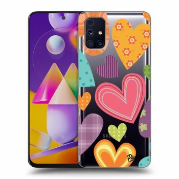 Picasee silikonový průhledný obal pro Samsung Galaxy M31s - Colored heart