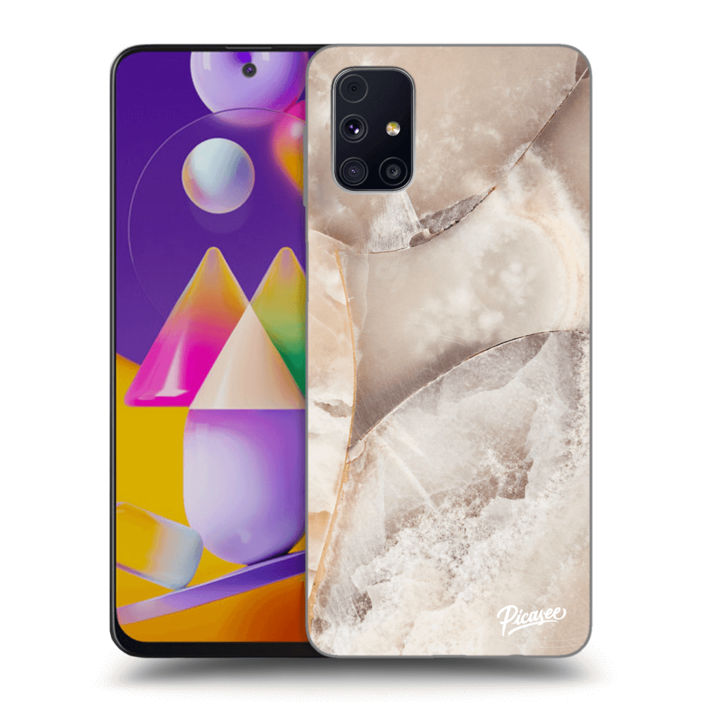 Picasee silikonový průhledný obal pro Samsung Galaxy M31s - Cream marble