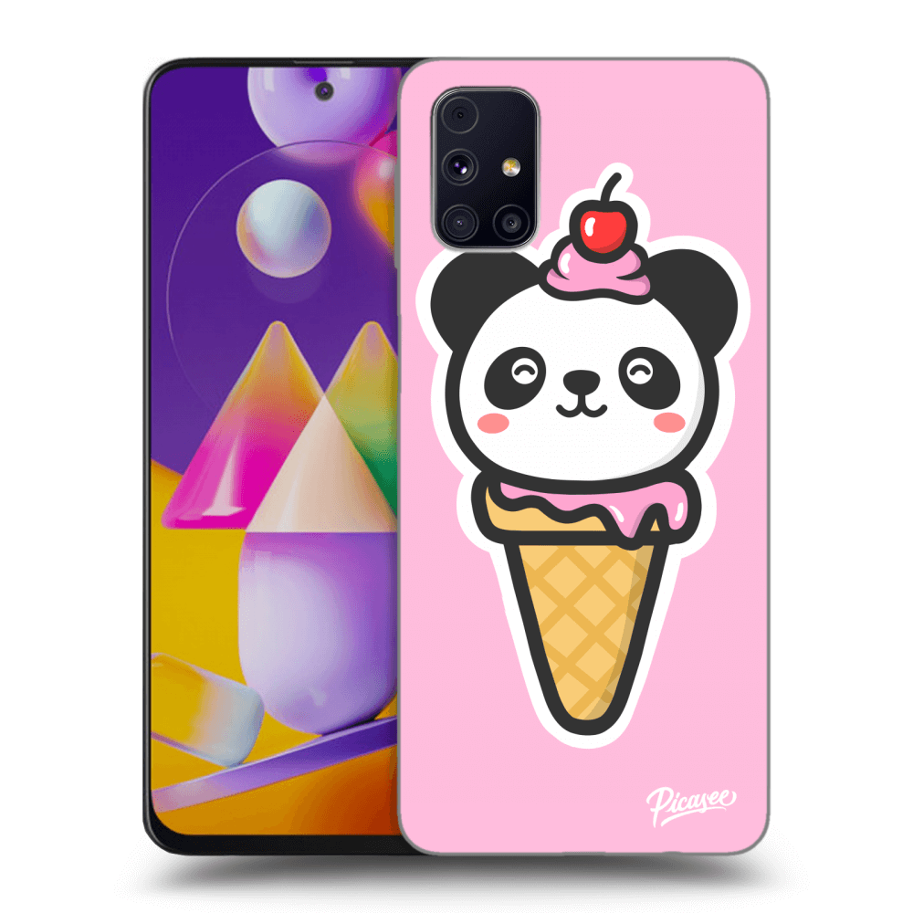 Picasee silikonový černý obal pro Samsung Galaxy M31s - Ice Cream Panda