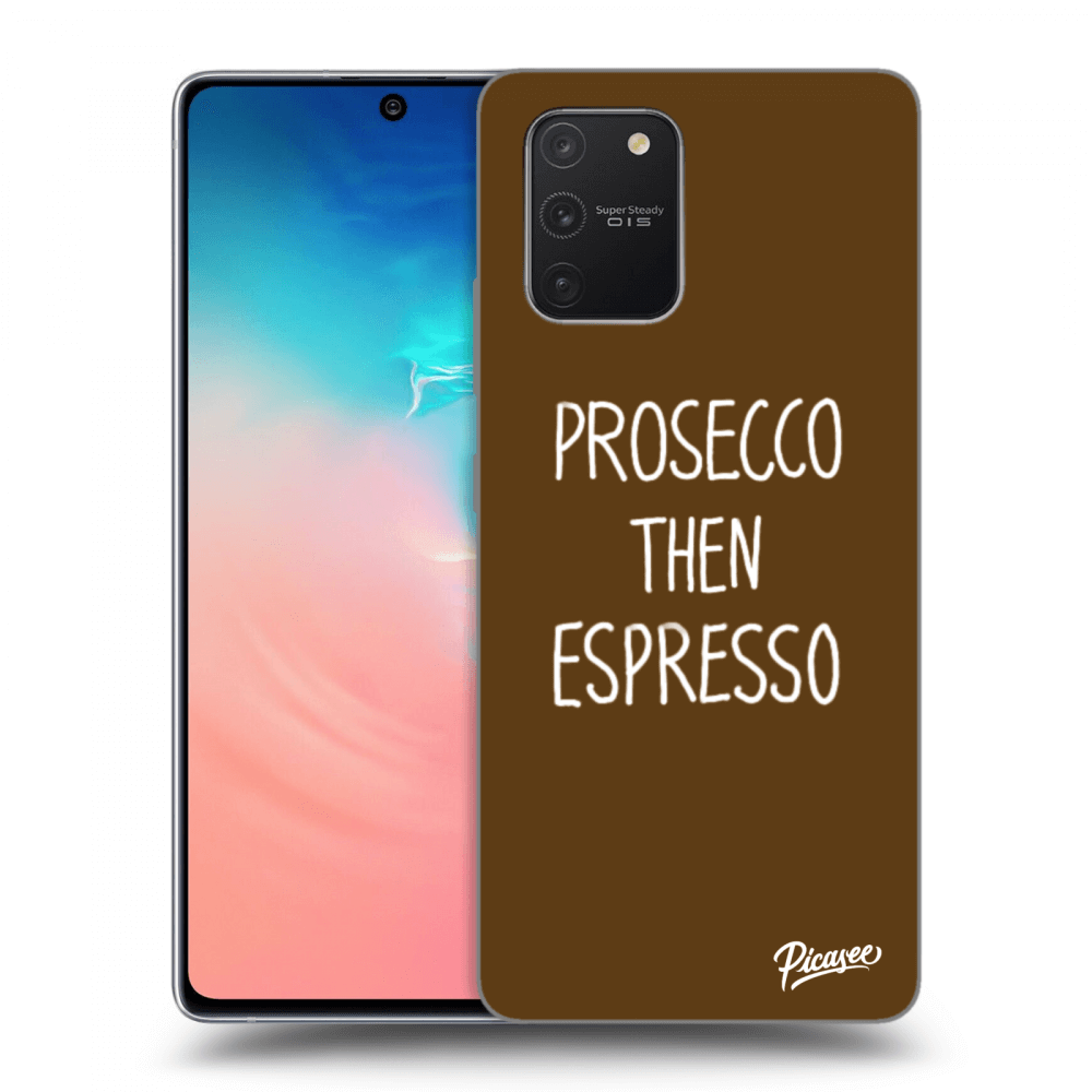 Picasee silikonový průhledný obal pro Samsung Galaxy S10 Lite - Prosecco then espresso