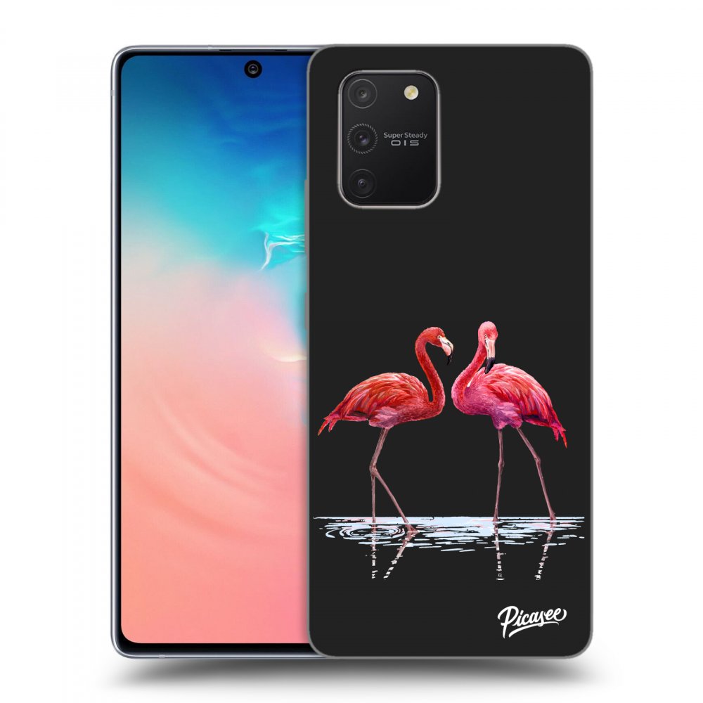 Picasee silikonový černý obal pro Samsung Galaxy S10 Lite - Flamingos couple
