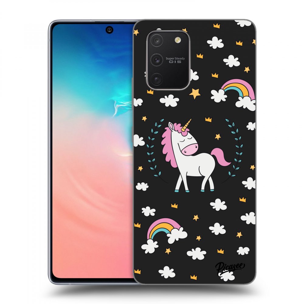 Picasee silikonový černý obal pro Samsung Galaxy S10 Lite - Unicorn star heaven