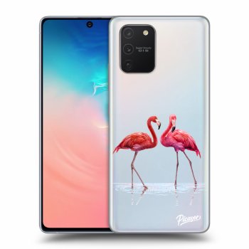 Picasee silikonový průhledný obal pro Samsung Galaxy S10 Lite - Flamingos couple